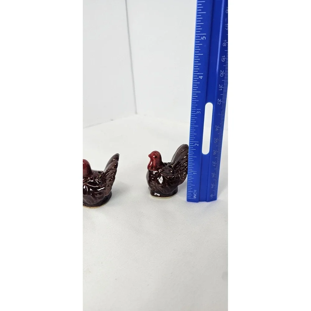 Vintage Turkey Salt & Pepper‎ Shakers Mini Ceramic Brown Thanksgiving Decor